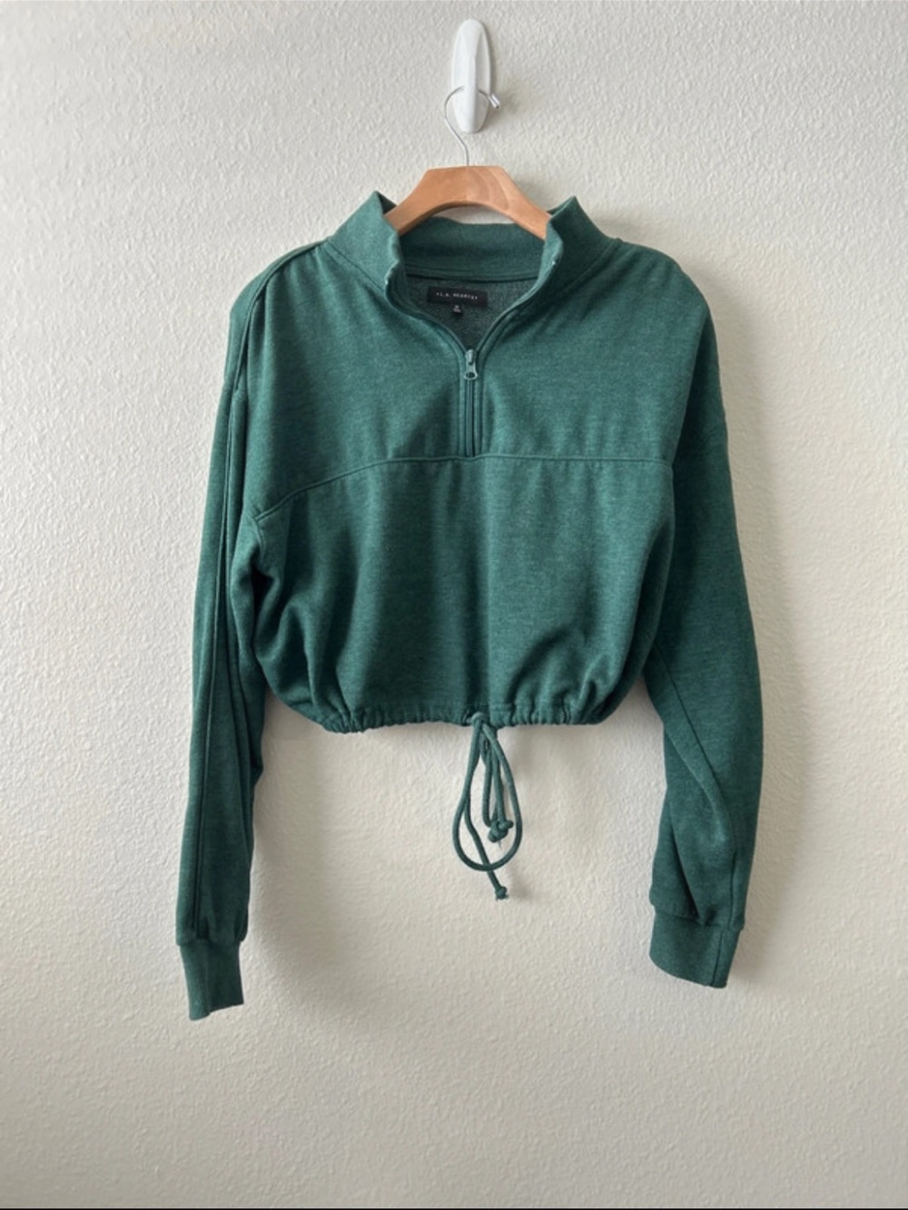 Pacsun Half-Zip Drawstring Hem Pullover cropped sweater